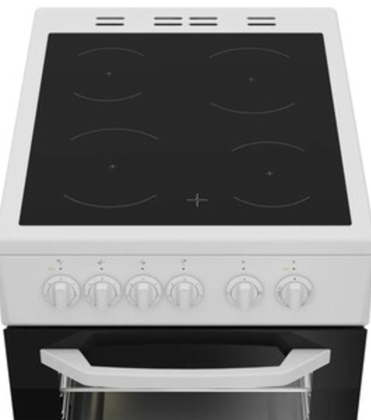 Плита электрическая Beko FFSS57001W белый, конфорок 4 шт, духовка 60 л, 50 см x 85 см x 60 см