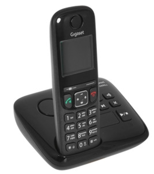 Радиотелефон Dect Gigaset AS690A DUO черный (труб. в компл.:2шт) автооветчик АОН
