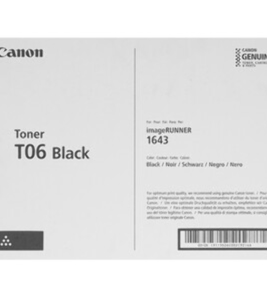 Картридж лазерный Canon T06 черный (20 500 стр.) для Canon IR1643s.