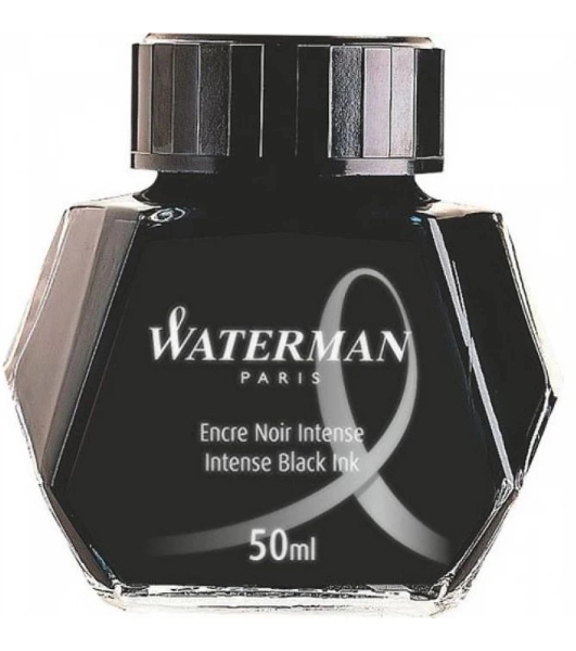 Флакон с чернилами Waterman (CWS0110710) Intense черный чернила, 50мл для ручек перьевых