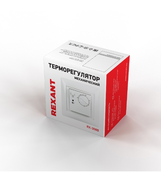 Терморегулятор механический Rexant RX-308B белый (совместим с Legrand серии Valena)