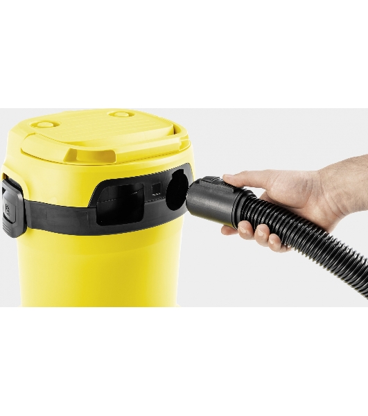 Строительный пылесос Karcher WD 2 Plus V-12/4/18 желтый, 1000 Вт, уборка сухая/сбор воды, пылесборник мешок/контейнер, 12 л