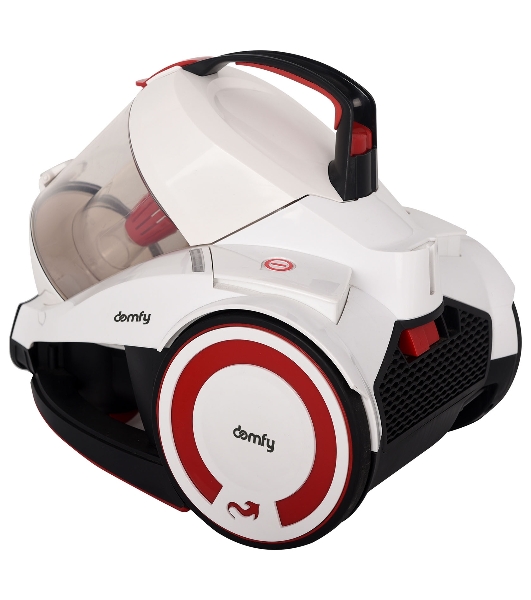 Пылесос Domfy DSC-VC505 белый/красный, 350/2000 Вт, уборка сухая, пылесборник контейнер 2.5 л