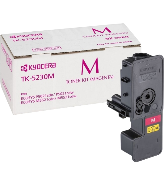 Картридж лазерный Kyocera TK-5230M (1T02R9BNL0) пурпурный для P5021cdn/cdw, P5026cdn/cdw, M5521cdn/cdw, M5526cdn/cdw 2200 стр.
