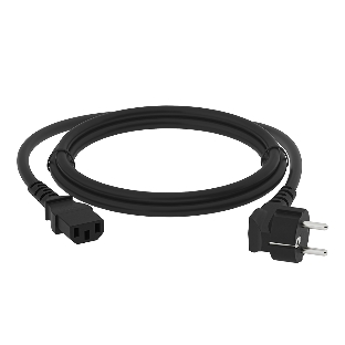 Кабель питания Greenconnect GCR-54377 PROF 2.0m, Евровилка угловая - С13, 3*1,0 мм, черный