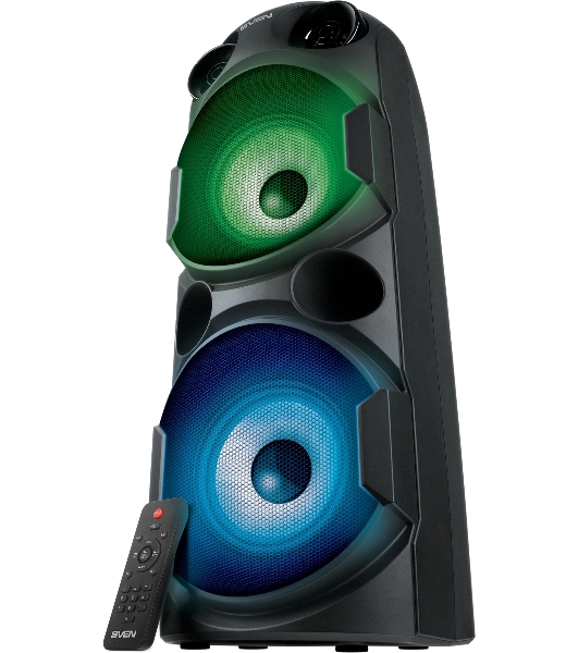 Колонка АС SVEN PS-750, черный (80 Вт, TWS, Bluetooth, FM, USB, microSD, LED-дисплей, 2х4400мА*ч)