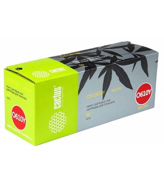 Картридж лазерный Cactus CS-O610Y желтый (6000 стр.) для Oki C610 series
