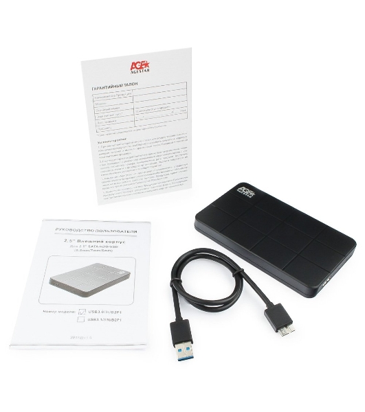 Внешний корпус для HDD AgeStar 3UB2P1 SATA III пластик черный 2.5'