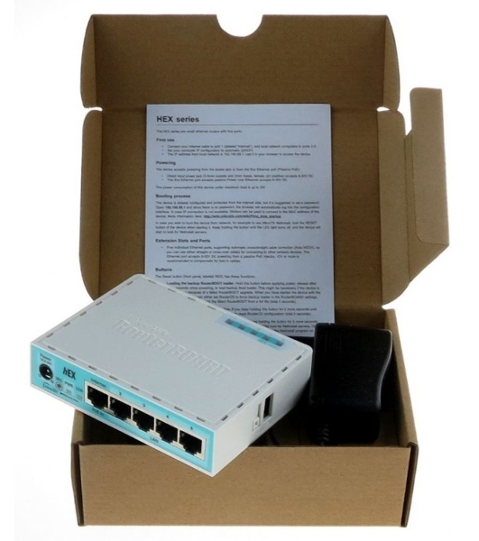 Роутер MikroTik RB750Gr3 hEX (RouterOS L4) with power supply and case 5 port 10/100/1000 гигабитный высокопроизводительный Ethernet