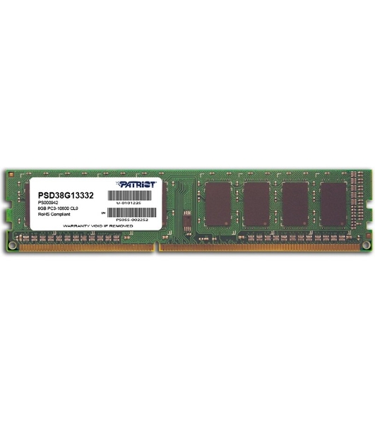 Оперативная память Patriot, DDR3, 8GB, (1x8 GB,), 1333 MHz, CL9, DIMM