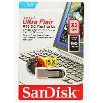Флешка USB Sandisk CZ73 Cruzer Ultra Flair (SDCZ73-032G-G46), 32Gb, USB 3.0, R/W 150/45, серебристый/черный, фото6