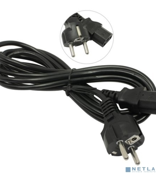 Кабель питания ExeGate Power PC-3P (Евровилка Schuko->С13) VDE-250V-3*0.5-CU, 6A, черный, 3м