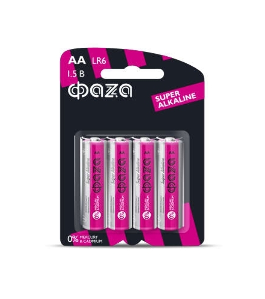 Элемент питания алкалиновый LR 6 Super Alkaline BL-4 (уп.4шт) ФАZА 4895205000285, 1.5 В