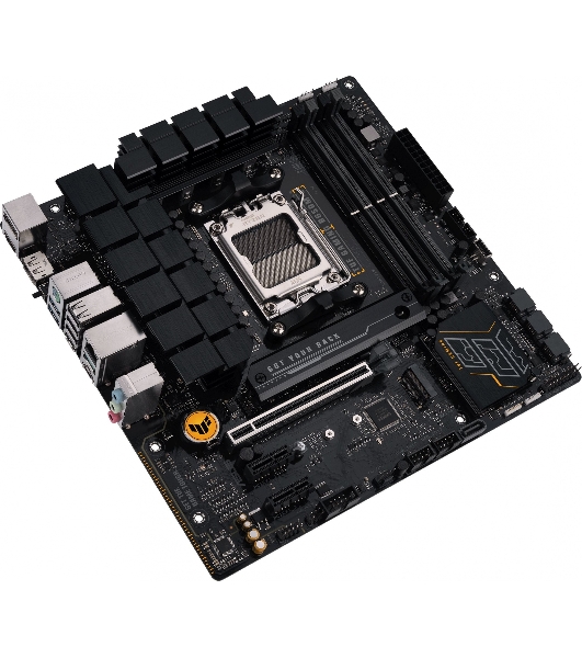 Материнская плата ASUS TUF GAMING B650M-E, AM5, AMD B650, 4xDDR5, 4xSATA, 2xM.2, 1xPCIe 4.0 x16, 2xPCIe x1, 2xDP, 1xHDMI, 1x 2.5Gb LAN, 1xUSB-A 3.2 Gen 2, 2xUSB-A 3.2 Gen 1, 4xUSB 2.0, 1xUSB-C 3.2 Gen 2, 3x3.5 мм, 7.1, mATX