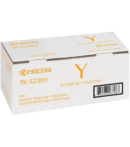 Картридж лазерный Kyocera TK-5230Y (1T02R9ANL0) желтый для P5021cdn/cdw, P5026cdn/cdw, M5521cdn/cdw, M5526cdn/cdw 2200 стр.
