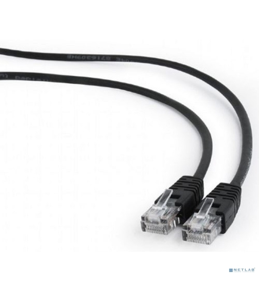 Патч-корд UTP Cablexpert PP12-3M/BK 5e, 3м, литой, многожильный, черный