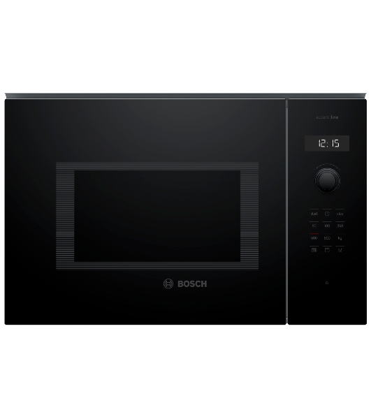 Микроволновая печь встраиваемая Bosch BEL454MB1F 6 Series, 900Вт,LED-display,AutoPilot 8, 25 л, гриль, черный, 382x594x388 мм