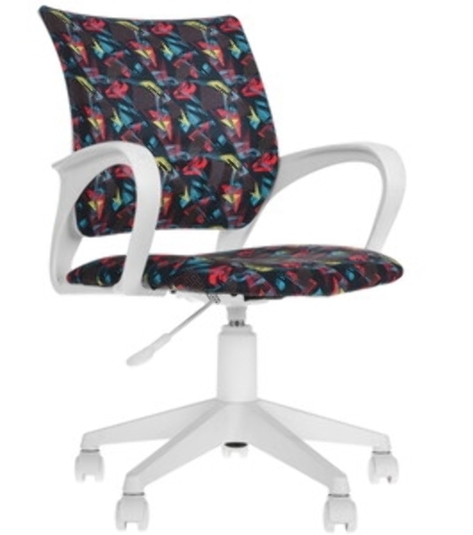 Кресло Бюрократ BuroKIDS 1 W белый, ткань, 120 кг