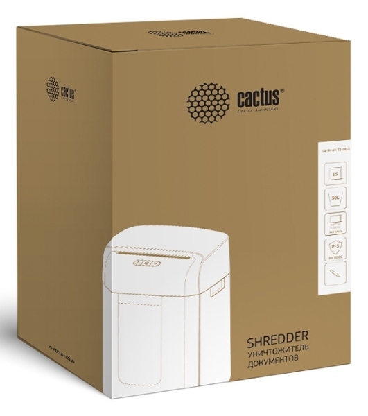 Шредер Cactus CS-SH-15-30-2X15 (секр.P-5)/фрагменты/15лист./30лтр./скобы