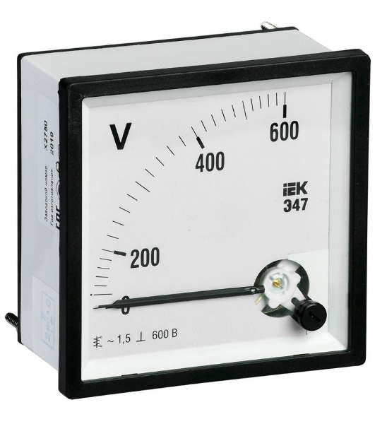 Вольтметр Э47 72х72мм 600В кл. точн. 1.5 IEK IPV10-6-0600-E