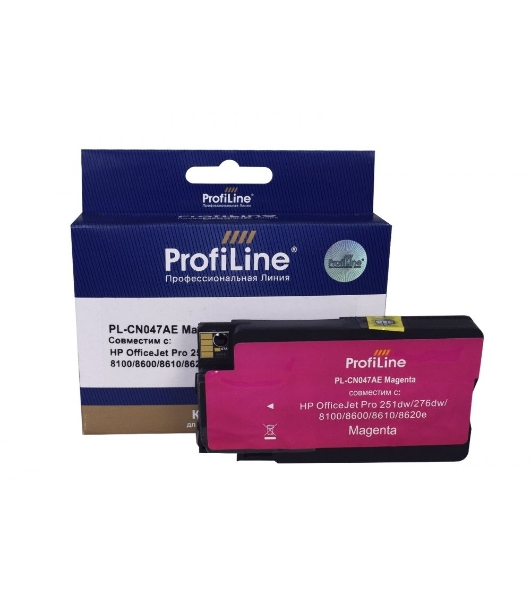 Картридж струйный ProfiLine PL-CN047AE №951XL для принтеров HP OfficeJet Pro 251dw/276dw/8100/8600/8610/8620e Magenta