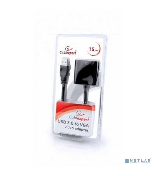 Видеоадаптер (конвертер) USB 3.0 --> VGA Cablexpert AB-U3M-VGAF-01, черный