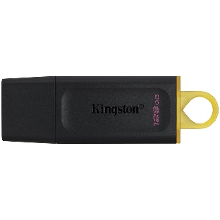Флешка USB Kingston DataTraveler Exodia (DTX/128GB), 128Gb, USB 3.2 Gen 1, R/W 200/60, черный/желтый