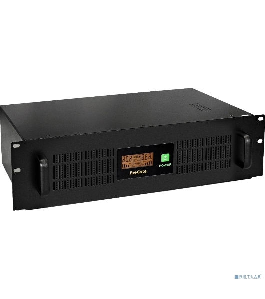 Источник бесперебойного питания ExeGate ServerRM UNL-1000.LCD.AVR.2SH.3C13.USB.2U 1000VA/650W, Color LCD, AVR, 2*Schuko+3*C13, USB, 2U, установка в стойку, черный