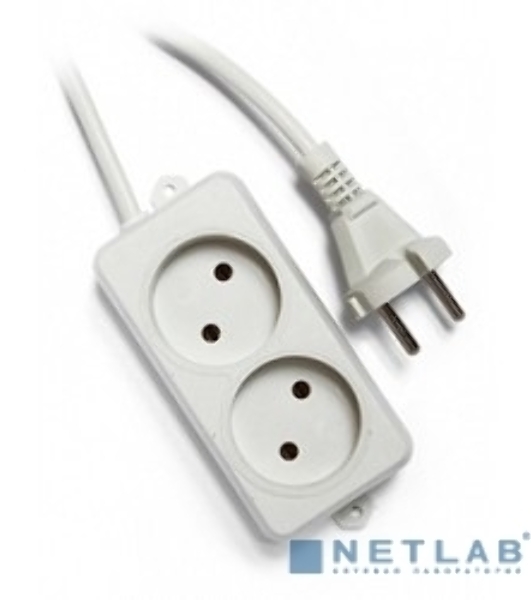 Сетевой фильтр Гарнизон EL-NL2-W-2, 2 розетки, допустимый ток 10А, длина 2 м.
