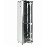 Напольный шкаф Rexant RAL 7035 19' 27U 600×600×1387 (ШxГxВ), дверь стекло, металлическая задняя дверь, боковые съемные стенки, фото 1