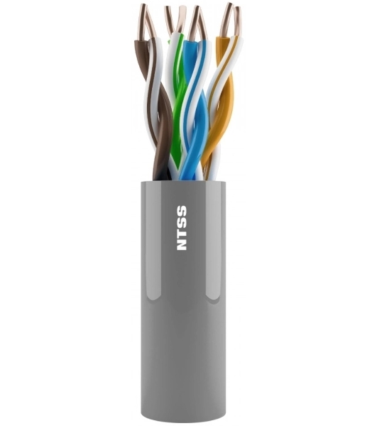 Кабель информационный NTSS NTSS-IN-UUTP4-5E-LSZH-GY cat.5E U/UTP 4 пары 24AWG LSZH внутренний 305м серый
