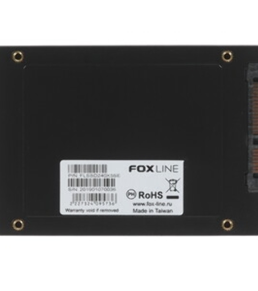 Накопитель SSD Foxline SSD X5ST, 240GB, 2.5' 7mm, SATA3, 3D TLC, R/W 500/450MB/s, IOPs 60 000/70 000, TBW 300, DWPD 1 (2 года)