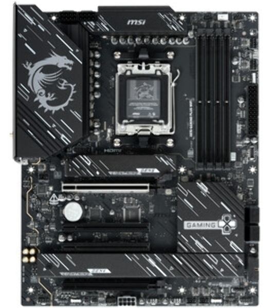Материнская плата MSI X870E GAMING PLUS WIFI, AM5, AMD X870E, 4xDDR5, 4xSATA, 3xM.2, 1xPCIe 5.0 x16, 1xPCIe 4.0 x4, 2xPCIe 3.0 x1, 1xHDMI, 1xUSB Type-C, 1x5Gb LAN, Wi-Fi 7, Bluetooth 5.4, 2xUSB-C 20Gbps, 1xUSB-C 40Gbps, 2xUSB-A 5Gbps, 2xUSB-A 10Gbps, 4xUSB-A 2.0, 3x3.5 мм, 7.1, ATX