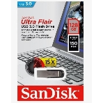 Флешка USB Sandisk CZ73 Cruzer Ultra Flair (SDCZ73-128G-G46), 128Gb, USB 3.0, R/W 150/45, серебристый/черный, фото6