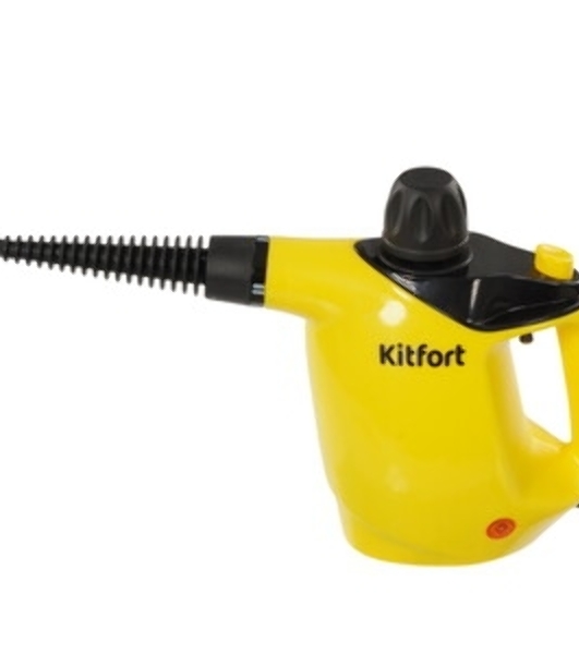 Пароочиститель ручной Kitfort КТ-9140-1 1050Вт черный/желтый
