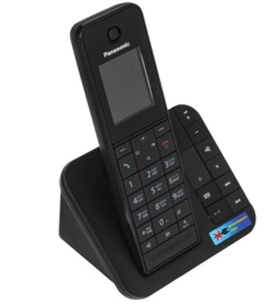 Телефон беспроводной (DECT) Panasonic KX-TGH220RUB черный АОН, Caller ID, 'Радионяня'