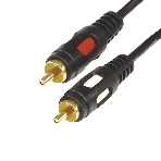 Шнур Rexant 2 RCA - 2 RCA, длина 3 метра, черный (GOLD), фото 1