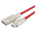 Кабель USB2.0 Cablexpert CC-G-mUSB01R-1M, AM/microB, серия Gold, длина 1м, красный, блистер, фото 1