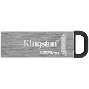 Флешка USB Kingston DataTraveler KYSON (DTKN/128 Gb), 128Gb, USB 3.2 Gen 1, R/W 200/60, серебристый/черный
