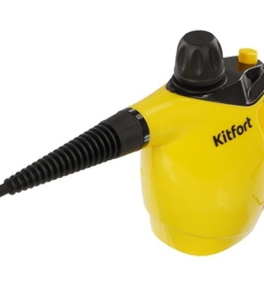Пароочиститель ручной Kitfort КТ-9140-1 1050Вт черный/желтый
