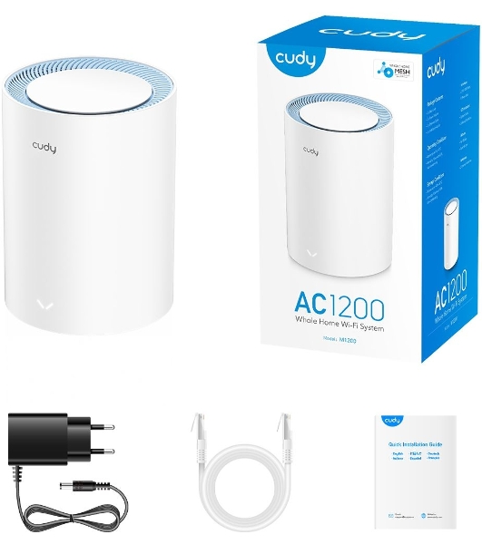 Бесшовный Mesh роутер Cudy M1200(1-Pack) AC1200 10/100BASE-TX белый