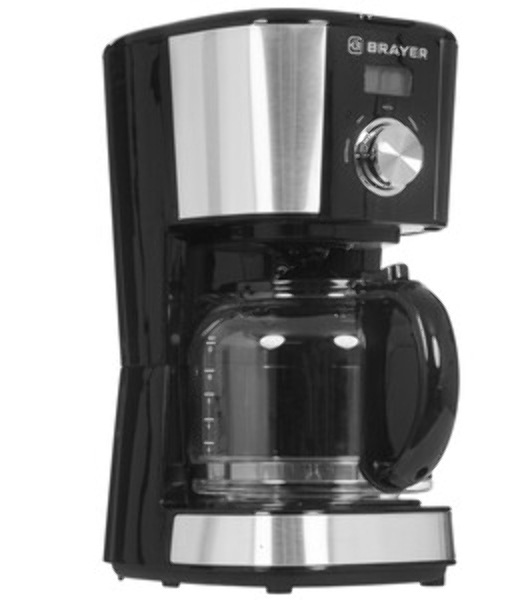 Кофеварка капельная BRAYER BR1122 черный, исп. кофе - молотый, 1.5 л, 900 Вт