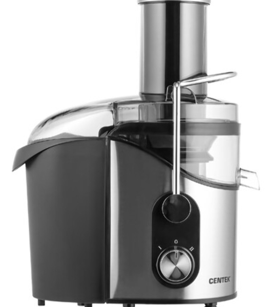 Соковыжималка Centek CT-1212 стальной/чёрный, центробежная, 1200 Вт, 1100 мл, механическое