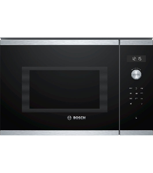 Встраиваемая микроволновая печь Bosch BFL554MS0 нержавеющая сталь/черный, 25 л, 900 Вт, переключатели - поворотный механизм/сенсор