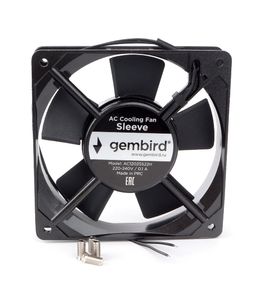 Вентилятор для корпуса Gembird черный, 120 мм, 2100 об/мин, 37.5 дБ, 2 pin