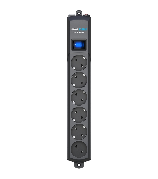 Сетевой фильтр Surge protector Pilot S Max (5 euros + 1GP), 15A/3.5kVA, automatic, 1.8 m, graphite
