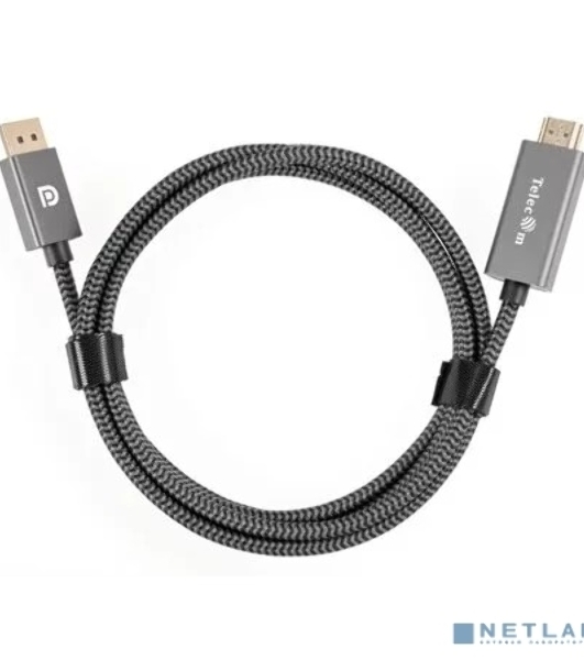 Кабель DisplayPort M-> HDMI M 4K@60Hz 1.8m Telecom,оплетка (TA561M-1.8M)