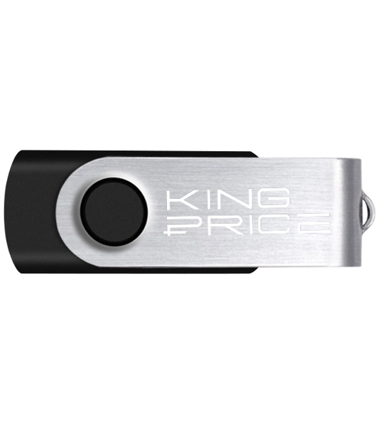 Флешка USB KingPrice KPFD2 (KPFD2A032ABK), 32Gb, USB 2.0, R/W 20/10, черный/сере