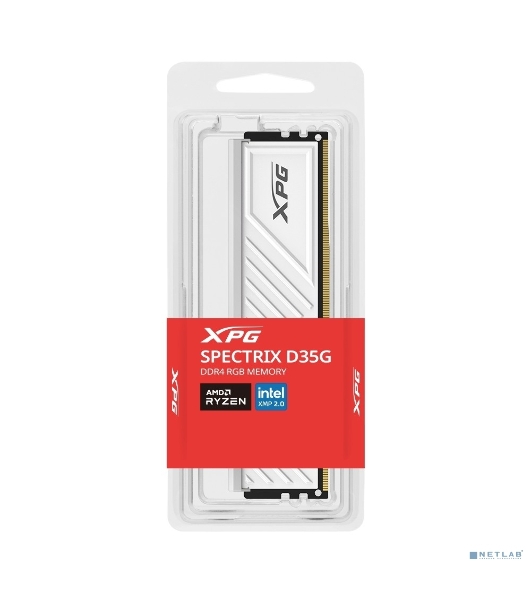 Оперативная память XPG Spectrix D35G RGB, DDR4, 16GB, 3200MHz, CL16, UDIMM, с радиатором, RGB, белый