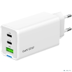 Зарядное устройство Cablexpert MP3A-PC-65, 65Вт GaN, 3,25A, QC4.0/PD, 2xType-C, 1xUSB, белый, коробка, фото5
